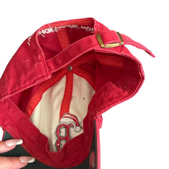Vintage Boston Red Sox Holiday Baseball Cap Adjustable Strap Ho Ho Home Run - Picture 5 of 6